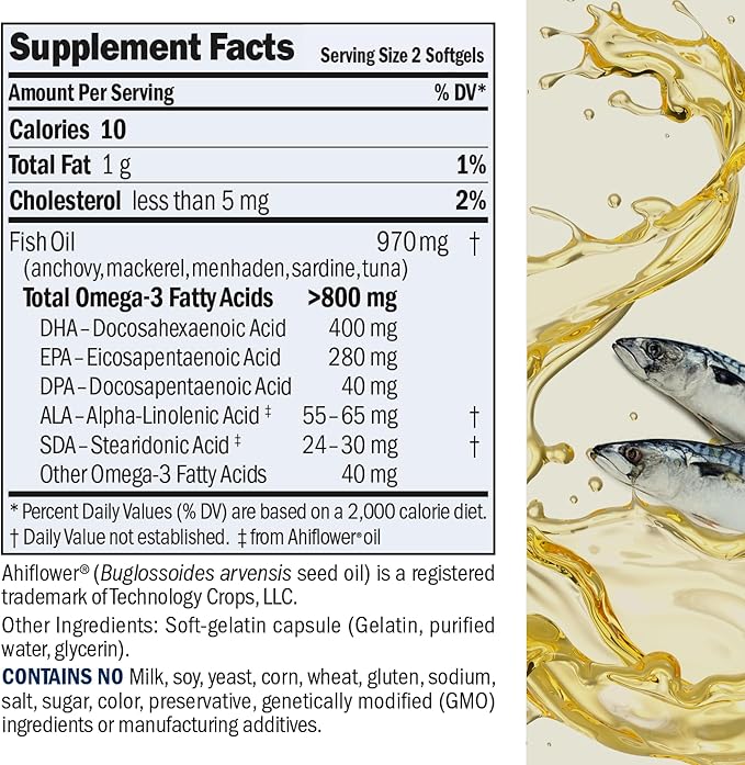 ANDREW LESSMAN Essential Omega-3 Unflavored - 180 Softgels - Ultra-Pure, High Potency Omega-3 Oils. High DHA, No Stomach Upset, No Contaminants, No Mercury. Small Easy to Swallow Softgels