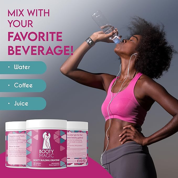 Booty Building Creatine - Unveil Glute Gains and Muscle Growth for Women, Micronized for Enhanced Big Booty Results - 30 Servings
