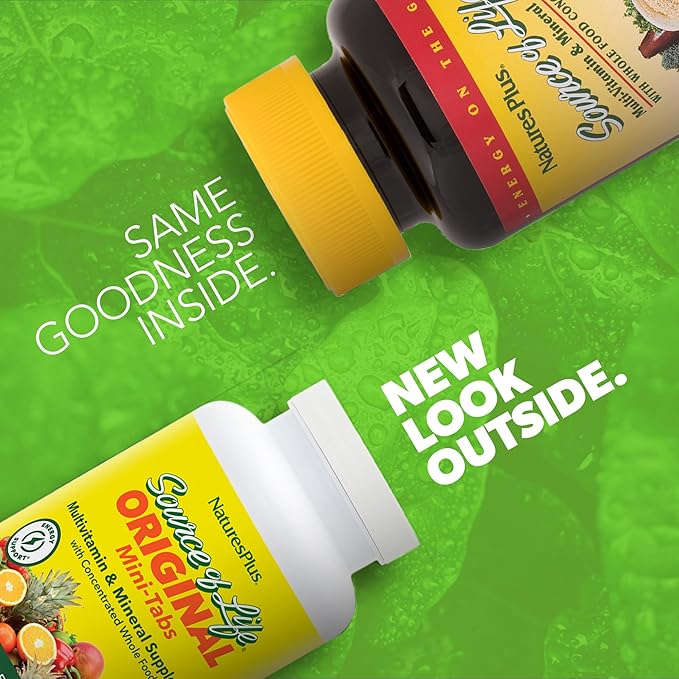 Natures Plus Source of Life - 360 Mini-Tabs, Pack of 2 - Multivitamin & Mineral Supplement - Supports Natural Energy & Overall Well-Being - Gluten Free, Vegetarian - 120 Total Servings
