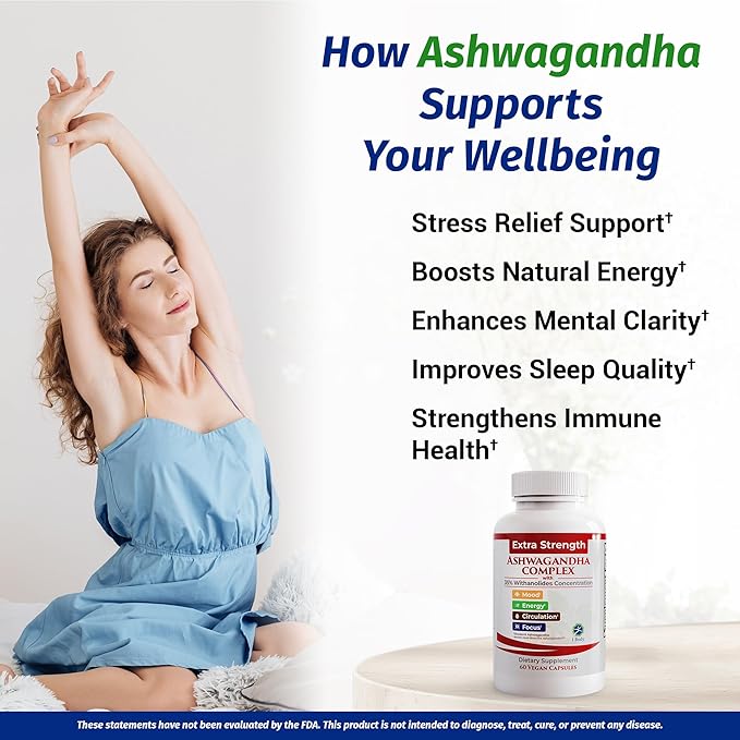 1 Body Ashwagandha Complex with Shoden® – Clinically Supported Stress Relief, Sleep, and Energy Support – Vegan, Non-GMO Supplements – 60 Capsules