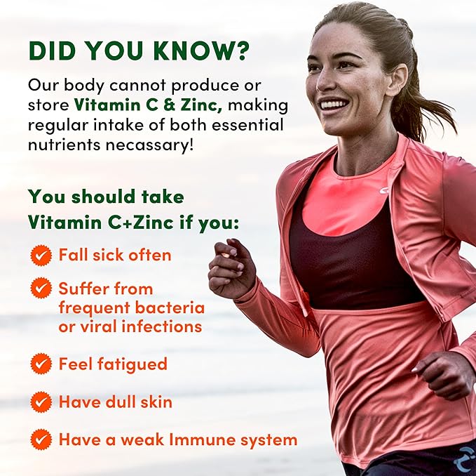 Quench Vitamin C & Zinc Effervescent Tablets - 1000mg, Sugar-Free, Immune Support Supplement, Includes Electrolytes, Orange Flavor Fizzy Drink - 30 Count