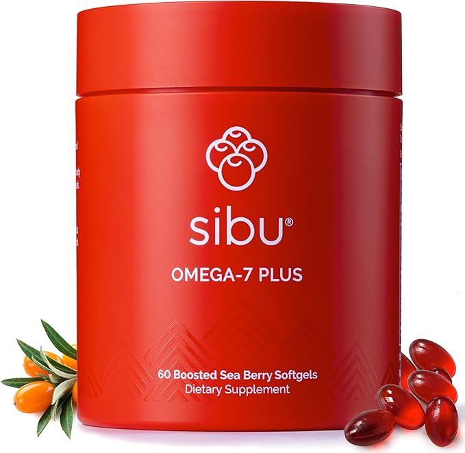 sibu Omega-7 Plus Softgels (60ct, 30 Day Supply) – Blend of Sea Buckthorn Oil and Plant-Based Vitamin D3 & Omega-3 DHA