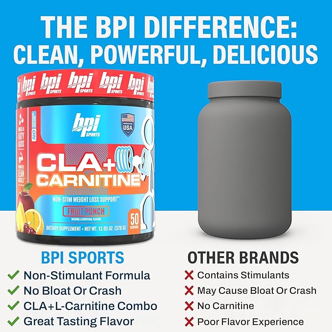 BPI Health CLA + Carnitine - CLA Plus Carnitine - Helps Boost Performance - Non-Stimulant Formula - May Help