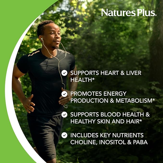 NaturesPlus Super B50-60 Vegetarian Capsules - High Potency B Complex Vitamin Supplement - Brain & Energy Booster - Gluten-Free - 60 Servings