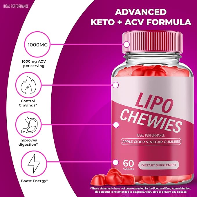 Lipo Chewies Gummies - Advanced Formula Supplement Support, 60 Gummies for 1 Month