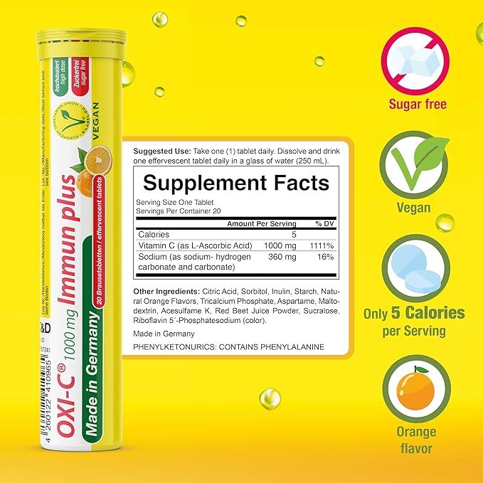 T&D German Immun Boost Package 140 Servings - Vegan, Zero Sugar - Drink Effervescent Tablets - Vitamin C, Zinc, Multivitamin Pharma - Made in Germany