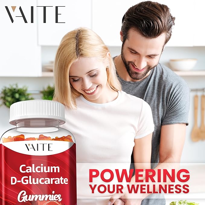 Calcium D-Glucarate Gummies 1000mg - CDG Cleanse Supplement for Men and Women, Hormone Metabolism Balance & Menopause Supports, Non-GMO, Vegan, Gluten Free, Soy Free Supplements, 60 Gummy Chewables