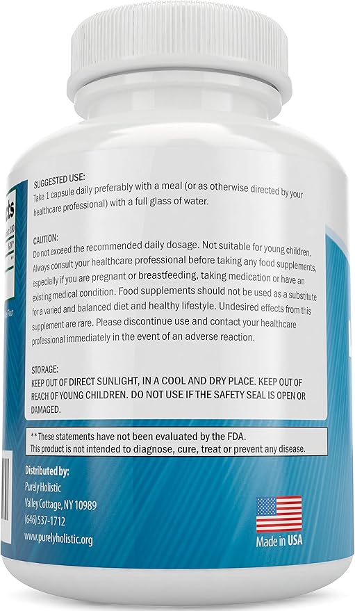 Purely Holistic L-Theanine 200mg (Double-Strength), 180 Vegan Capsules, 6 Month Supply, Non GMO & Gluten Free Ltheanine Vitamins