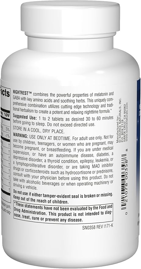 Source Naturals Sleep Science NightRest with Melatonin - BioAligned MultiNutrient & Herb Complex, for Rest & Relaxation Support* - 100 Tablets (Pack of 2)