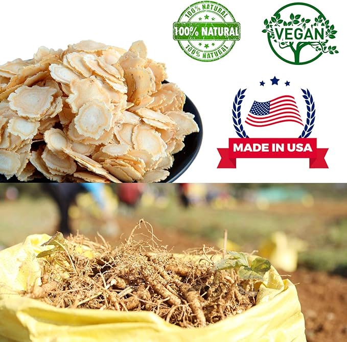 DOL American Ginseng Slices from Wisconsin (Sliced Ginseng Root Wisconsin Grown!Most People Use It to Make Ginseng Tea! Good for Health! 花旗参/西洋参 -in Bag (Small 4oz/Bag*2)