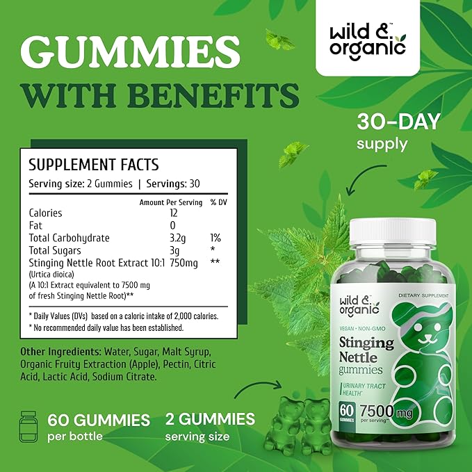 Wild & Organic Stinging Nettle Root Gummies & Ashwagandha Gummies