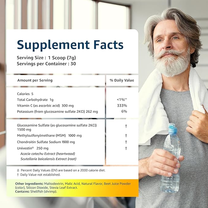 Univera RegeniCARE Canister, Glucosamine, Chondroitin, MSM, Univestin, Restores Cartilage, Supports Joint Comfort + Mobility + Flexibility, FSA HSA Eligible with 30-Day Supply (Lemon Flavor)