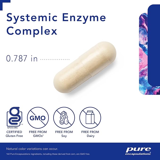 Pure Encapsulations Systemic Enzyme Complex - Supports Muscle Recovery & Joint Health - for Immune Health* - Gluten Free & Non-GMO - 180 Capsules