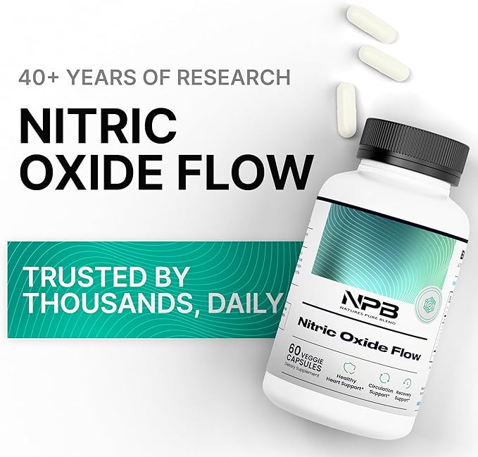 Nature's Pure Blend Nitric Oxide Supplements for Men – L-Arginine L-Citrulline – Heart Support & Flow Circulation Booster – 1500MG L Arginine and L Citrulline, Preworkout, Bodybuilding