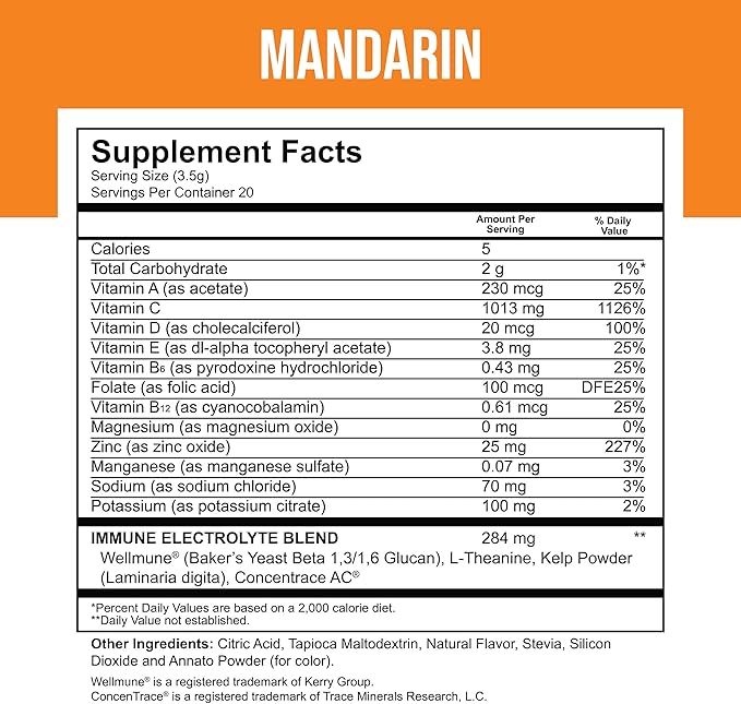 Immune Support + Electrolytes | 1000mg Vitamin C, Zinc & Chromium | Hydration & Wellness Powder | Sugar-Free, Fast-Absorbing Drink Mix | Easy-to-Mix Packets for Daily Use, Travel & Recovery