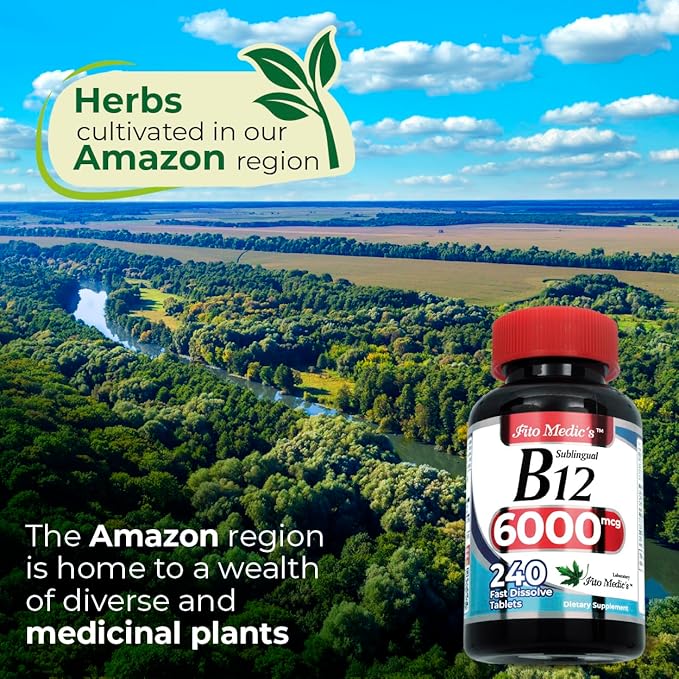 FITO MEDIC'S Lab | Vitamin b12 | 6000 mcg | 240 Servings | b12 sublingual | b12 | b12 Vitamins | Ultra high Absorption, s.
