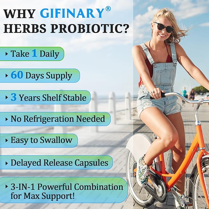 Probiotics for Women & Men - 300 Billion CFU, 24 Strains Probiotics + 15 Organic Herbs Prebiotics for Digestive, Gut Health, Immune, Constipation, Diarrhea & Whole-Body Health - 8 Months Supply