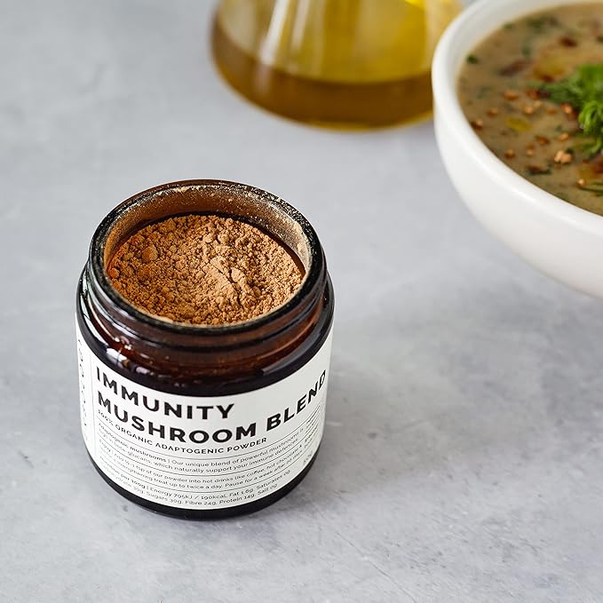 Erbology Organic Immunity Mushroom Complex 50 Servings - High in Beta-glucans - Reishi, Cordyceps, Lion's Mane, Turkey Tail - Sustainably Grown in Europe - Vegan - Non-GMO - No Added Fillers