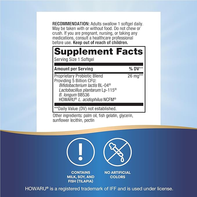Nature's Way Elite Extra Strength Probiotic Pearls for Men and Women, Supports Digestive, Immune, Colon Health*, 5 Billion Live Cultures, No Refrigeration Required, 30 Softgels