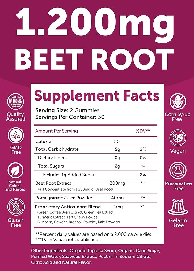 Lunakai Beet Root and Vitamin B12 Gummies for Adults 50 Plus Bundle Proprietary Antioxidant Blend - Heart & Circulation Support, Energy & Vitality Boost, High Strength