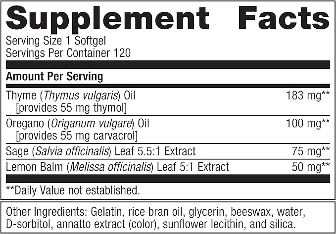 Metagenics CandiBactin-AR - Concentrated Aromatic Essential Oils - with Thyme Oil & Oregano Oil - Gut Health Supplements* - for Intestinal Microbial Balance* - Gluten-Free - 120 Softgels