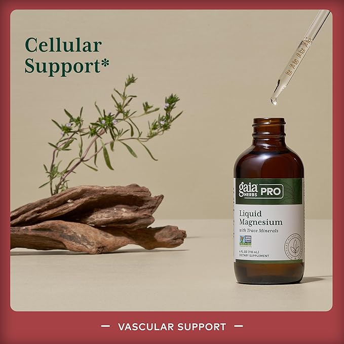 Gaia Herbs Pro Liquid Magnesium with Trace Minerals - Cellular Energy & DNA Production Support Supplement - Liquid Health Supplement with Boron Lithium & Potassium - 4 fl oz (48 Servings)