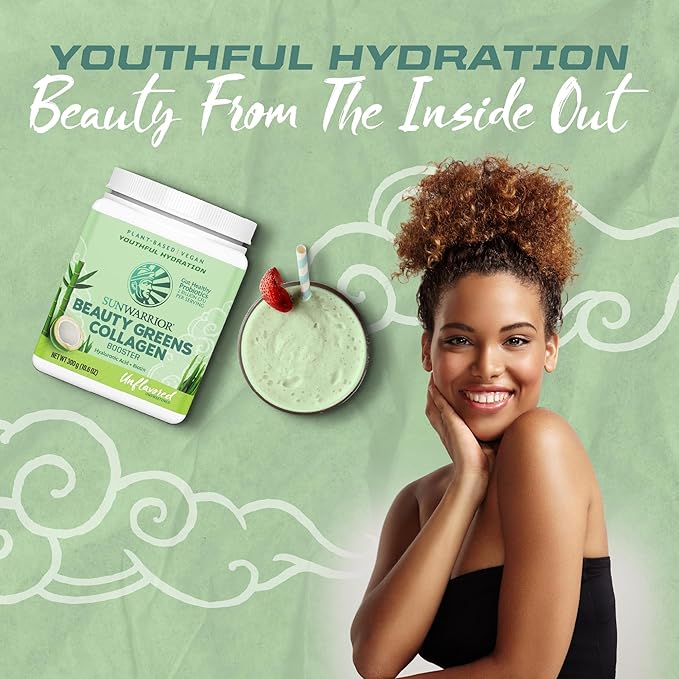 Sunwarrior Beauty Greens Collagen Booster, Unflavored, 10.6 oz (300 g)
