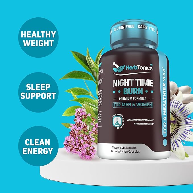 Herbtonics Multi Collagen Gummies Type 1,2,3,5 & 10 with Biotin for Hair Growth, Skin, Nails - Night Time Weight Supplement with Melatonin to Support Sleep & Metabolism | Melatonin for Women and Men