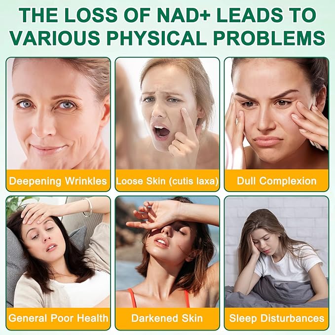 NAD Supplement 120 Capsules, Liposomal Nicotinamide Riboside, Resveratrol, Quercetin, NAD Nicotinamide Riboside Resveratrol 910mg for Women & Men, NAD Supplement for Anti Aging and Cell Regeneration