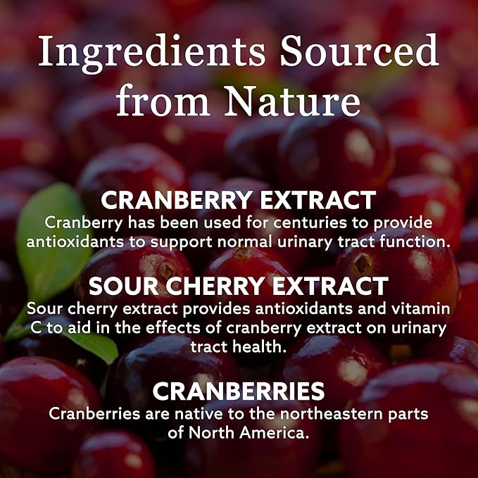 NEW NORDIC Cranberry Supplement Gummies for Women, Normal Urinary Tract & Bladder Support, Balance with Cran Berry & Sour Cherry, 60 Count