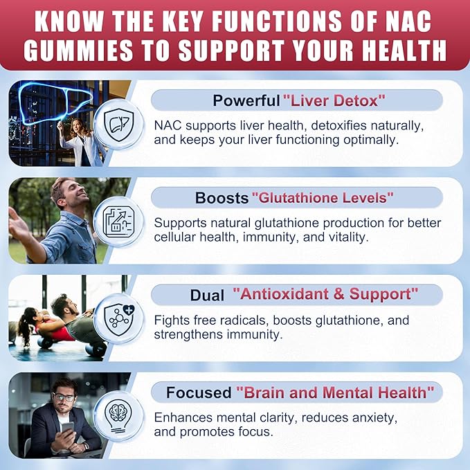 NAC Gummies for Adults & Kids 7+, 600mg N-Acetyl Cysteine Supplement w/Vitamin C, Zinc, Elderberry for Respiratory, Liver, Immune & Antioxidant Support, Sugar-Free Alternative to NAC Capsules, 120 Ct