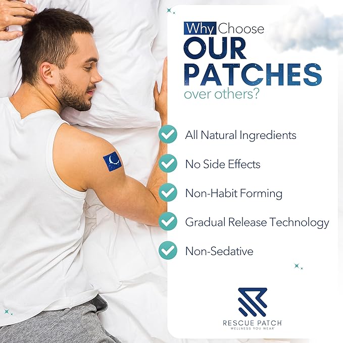 Sleep Patches for Adults Extra Strength – Natural Sleeping Patch, Melatonin-Free Patch for Relaxation & Restful Night – Long-Lasting Formula