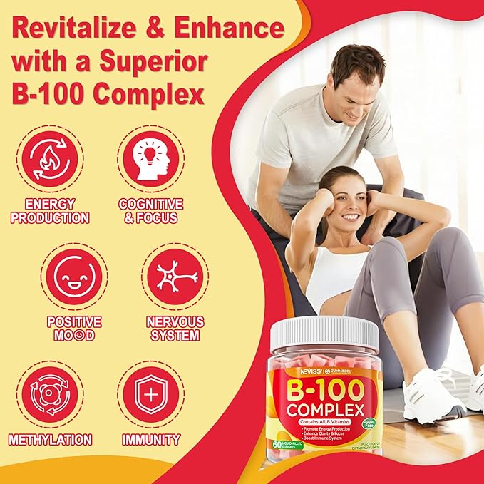 NEVISS Vitamin D3 K2 Gummies + Vitamin B100 Complex