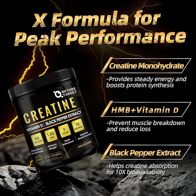 Micronized Creatine Monohydrate for Women and Men, Creatine Powder for Men-Women for Improve Performance and Strength, Support Muscle Growth and Workout Recovery, 6.5g per Servings, 75 Servings