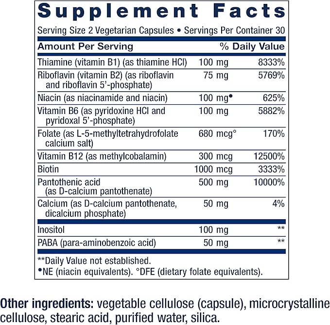 Life Extension Bioactive Complete B-Complex, Heart, Brain and Nerve Support, Healthy Energy, Metabolism, Complete B Complex, 60 Vegetarian Capsules (Pack of 2)