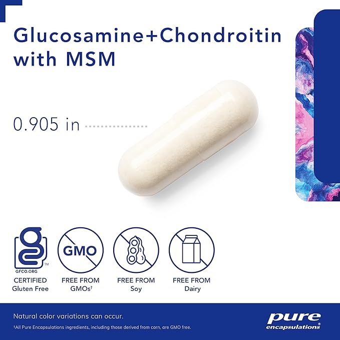 Pure Encapsulations Glucosamine Chondroitin with MSM - Supports Joint Health & Normal Cartilage Formation* - Maintains Enzyme Activity - Gluten-Free & Non-GMO - 360 Capsules