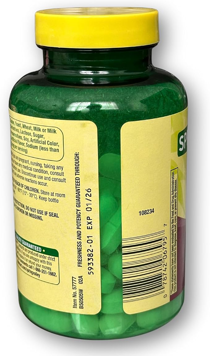Spring Valley l-lysine 1000mg- 100 Tablets (Pack of 1), Boxed by Fusion Shop Store