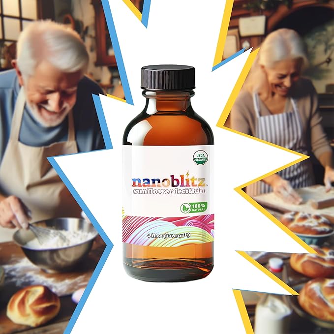 Sunflower Lecithin Liquid for Cooking and Baking. Liquid Lecithin for Gummies, and Smoothies (4oz, Organic, Vegan, Gluten-Free)
