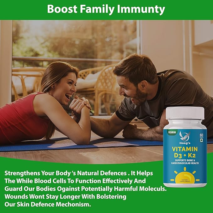 Vitamin K2 (MK7) with D3 Supplement Bone and Heart Health Non-GMO Formula 5000 IU Vitamin D3 & 100 mcg Vitamin K2 MK-7 Easy to Swallow Vitamin D & K Complex, 60 Tablets