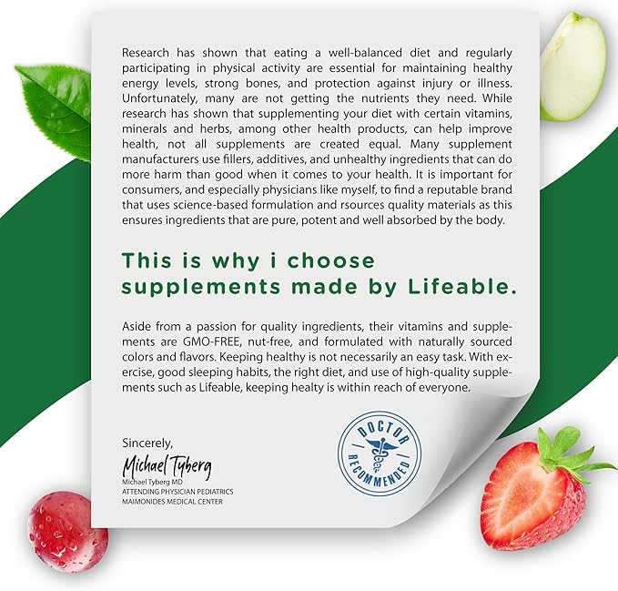 Lifeable Calcium Magnesium Zinc with Vitamin D3 Gummies | Great Tasting Calcium Magnesium Zinc D3 Supplement | for Tooth and Bone Health | Calcium Gummies for Adults | 90 Gummies