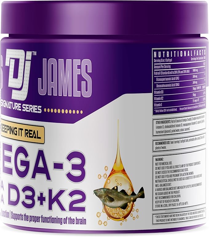 DENNIS JAMES Signature Series Omega-3 | D3+K2 | 180 Softgels