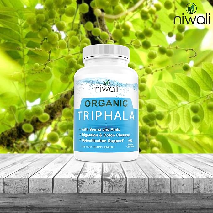 Triphala Capsules for Gut Health - 60 Counts | Organic Triphala Supplement | Digestion, Colon Cleanser & Detox, Immune System Support | USDA Certified Organic | Adaptogen Non-GMO