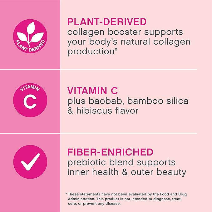 NeoCell Vegan Beauty Builder Collagen Alternative; Plant-Based Vegan Collagen-Booster Supports Collagen Production; Hibiscus Flavored; 8 g Powder/Serv; 30 Servs; 8.5 Oz,* (Pack of 2)