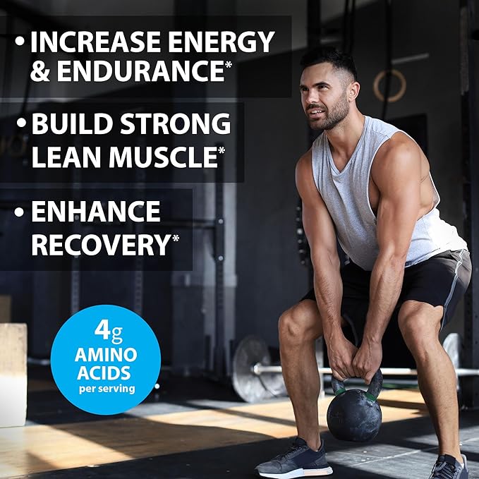 Ultimate Amino Complex Powder (Berry Flavor, 30 Servings, 4g Each) All 9 Essential Amino Acids Supplement with Cystine & Tyrosine - 2:1:1 BCAA Ratio - Energy, Lean Muscle & Recovery - Vegan & Non-GMO