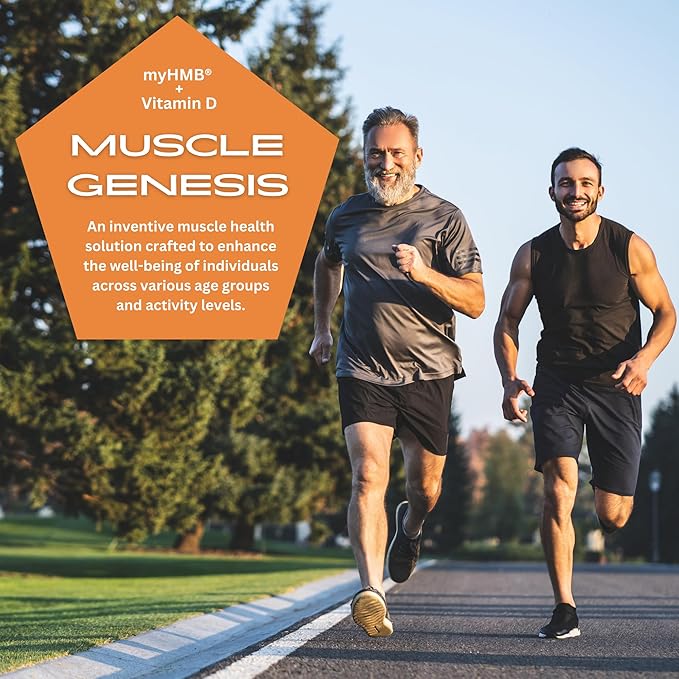 Muscle Genesis HMB and Vitamin D3 Supplement with Clinically Studied myHMB, Calcium and VIT C β 5000mg Per Serving β Promotes Recovery, Lean Muscle Mass, and Healthy Aging in Men