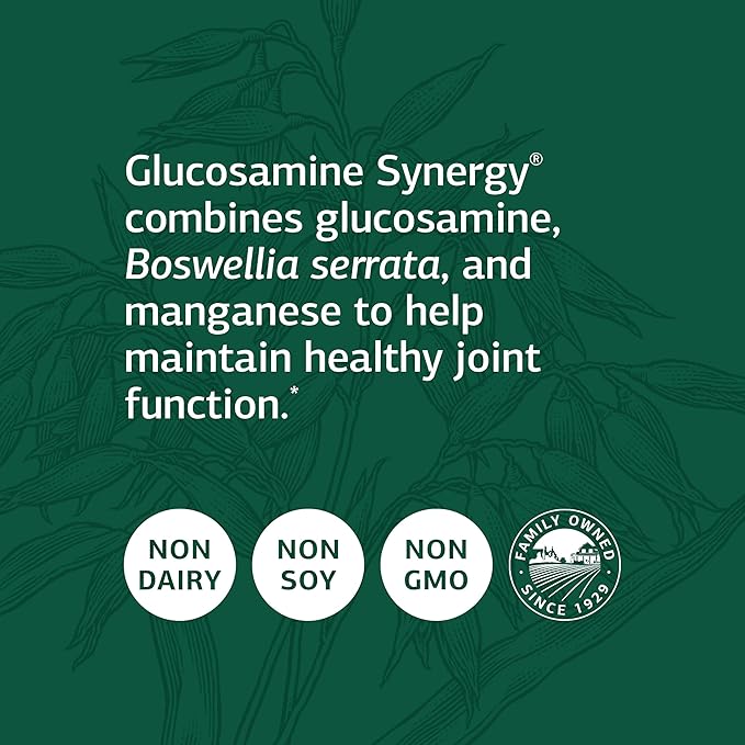 Standard Process Inc. Glucosamine Synergy - Whole Food RNA Supplement and Joint Support with Cyanocobalamin, Cholecalciferol, Shiitake, Manganese, Rice Bran, Organic Carrots - 90 Capsules