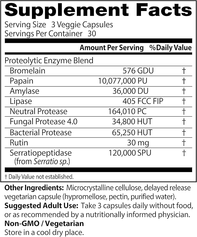 Doctors Best Proteolytic Enzymes, Broad Spectrum Proteolytic Enzyme Formulation, Non-GMO, Vegetarian 90 Delayed Release Veggie Caps
