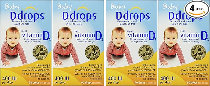 Ddrops Baby 400 Iu 90 Drops 0.08 Fluid Ounce (4 Pack)