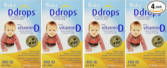 Ddrops Baby 400 Iu 90 Drops 0.08 Fluid Ounce (4 Pack)