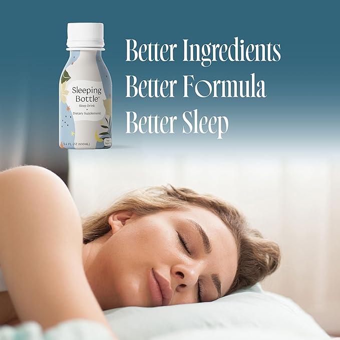 Sleep Aid Drink, Melatonin Free, Vegan, No-Sugar, Cherry Flavor (3.4 Fl Oz, Pack of 6)
